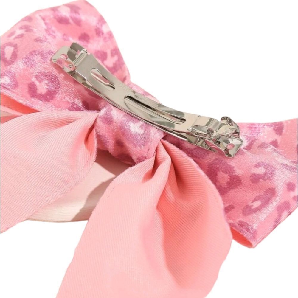 Leopard Print Bow Barrette - Picture 2 of 4